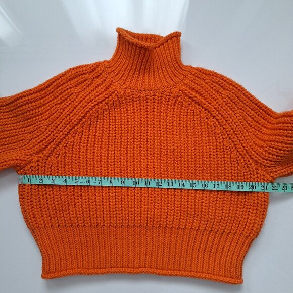 H&M Orange Chunky Knit Turtleneck Sweater - Picture 7 of 8